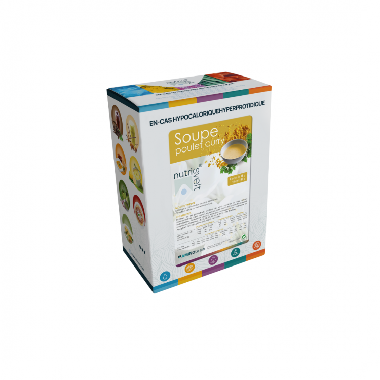 SOUPE POULET CURRY HYPERPROTEINEE NUTRISVELT 6 x 25g